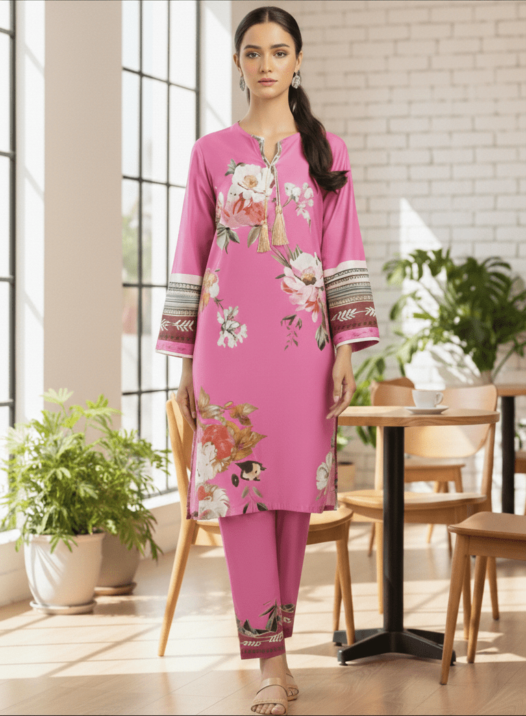 Pink Bloom Floral 2‑Piece Set