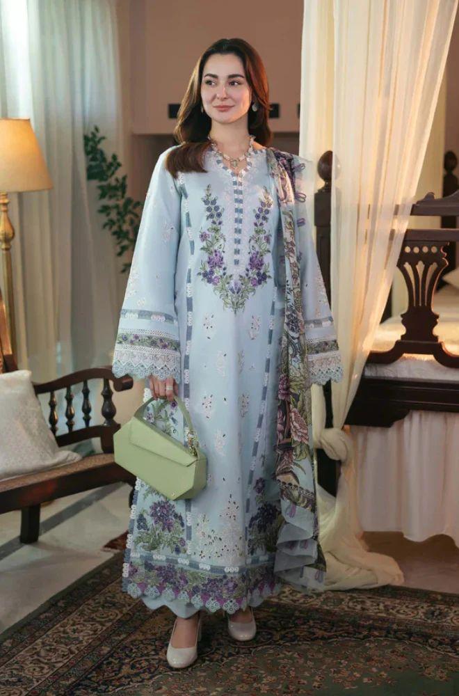 Jade Lawn Worn by Hania Amir Unstitched 3pc Suit-CODE BHL01