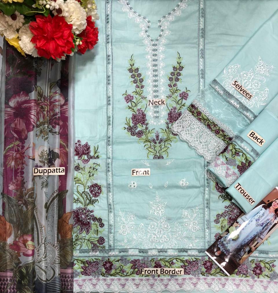 Jade Lawn Worn by Hania Amir Unstitched 3pc Suit-CODE BHL01