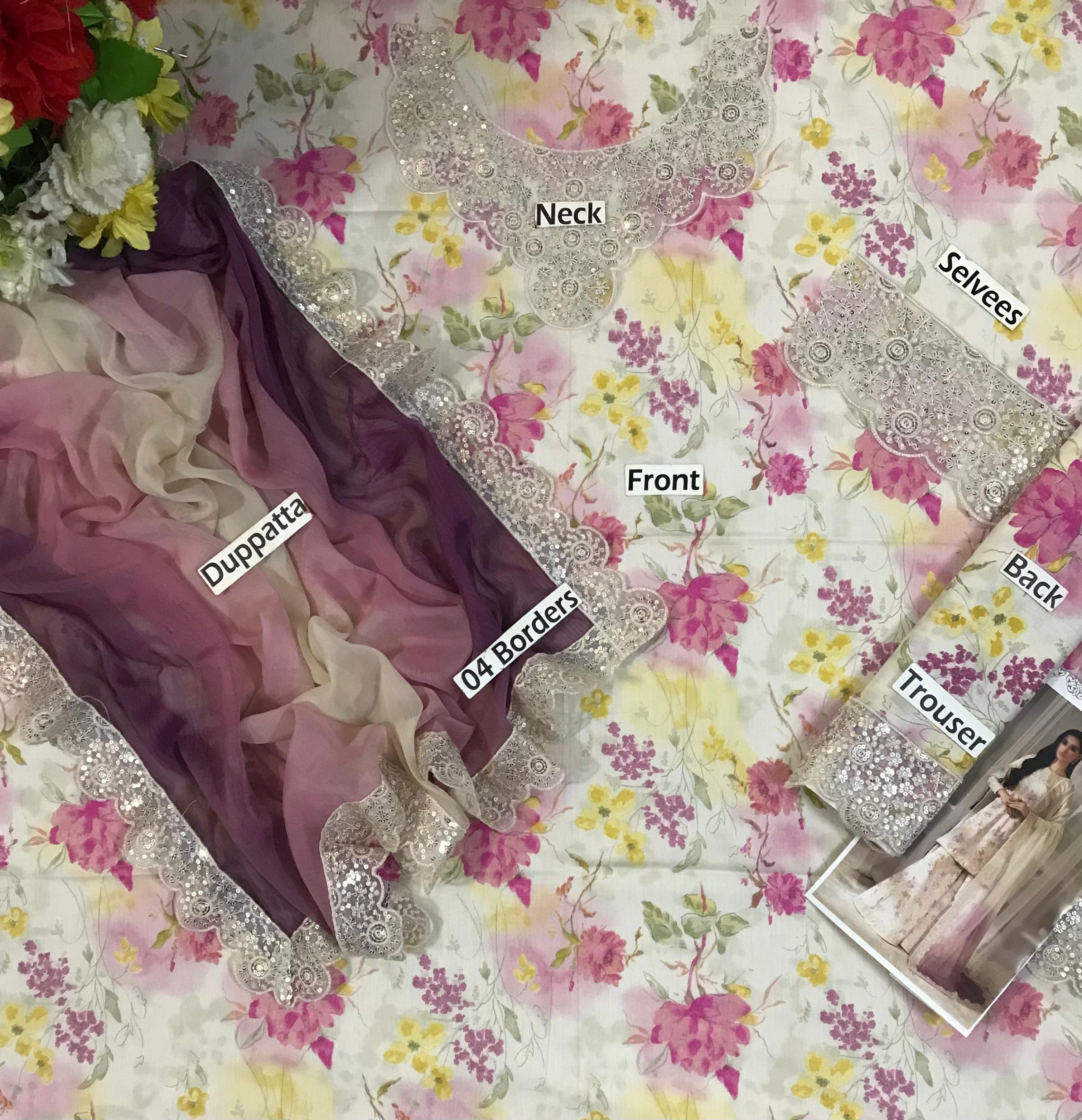 Iznik hit code unstiched lawn 3pc suit CODE-BHL04