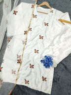 Rose embroidery design stitched 3pc suit CODE-BHS03