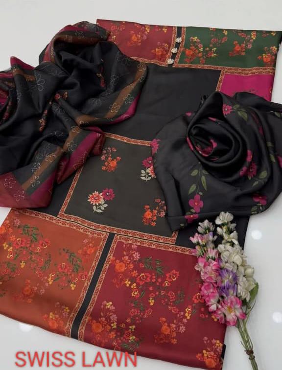 Charizma digital printed 3pc suit in 5 shade CODE-BHL010