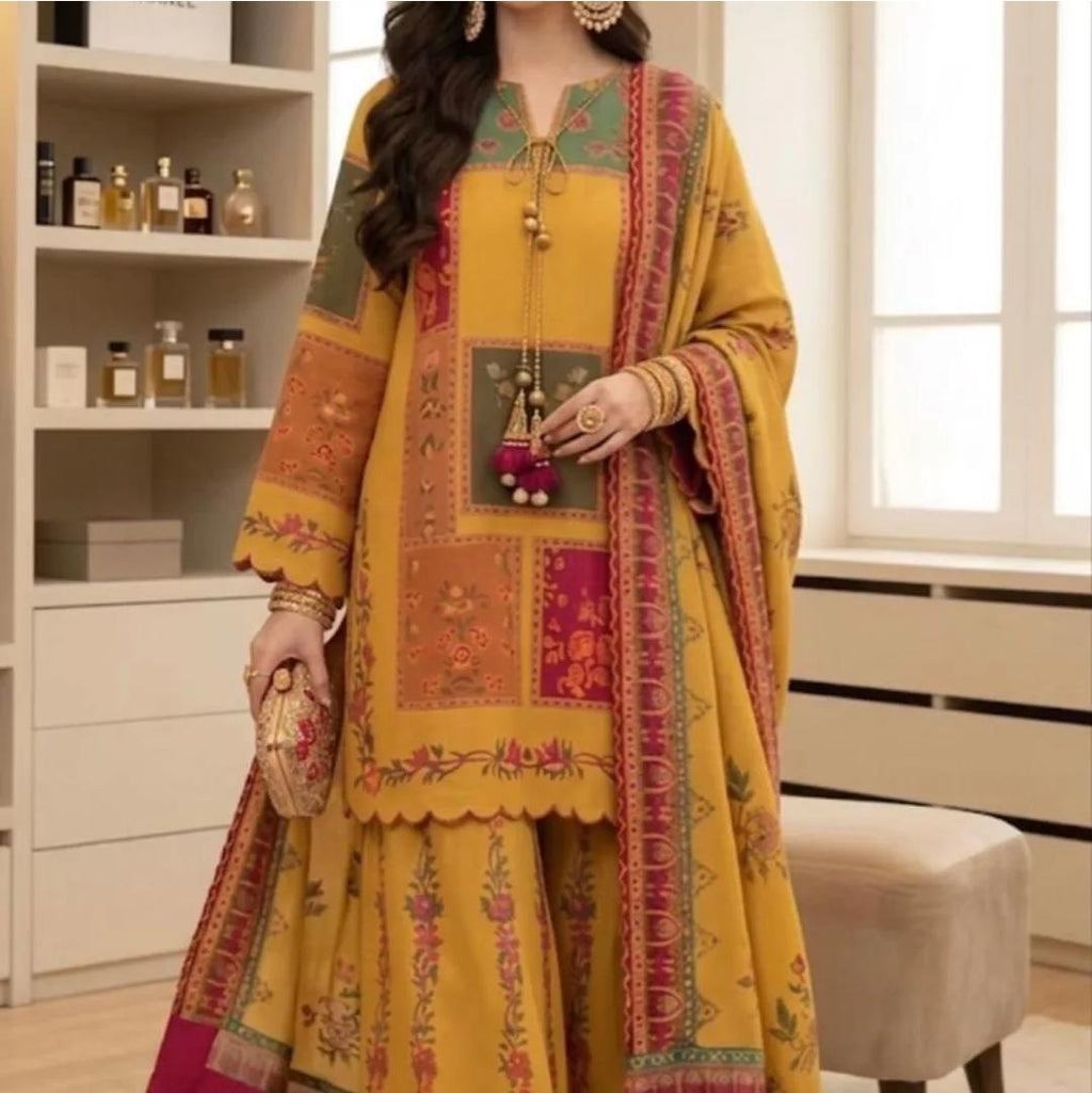 Charizma digital printed 3pc suit in 5 shade CODE-BHL010