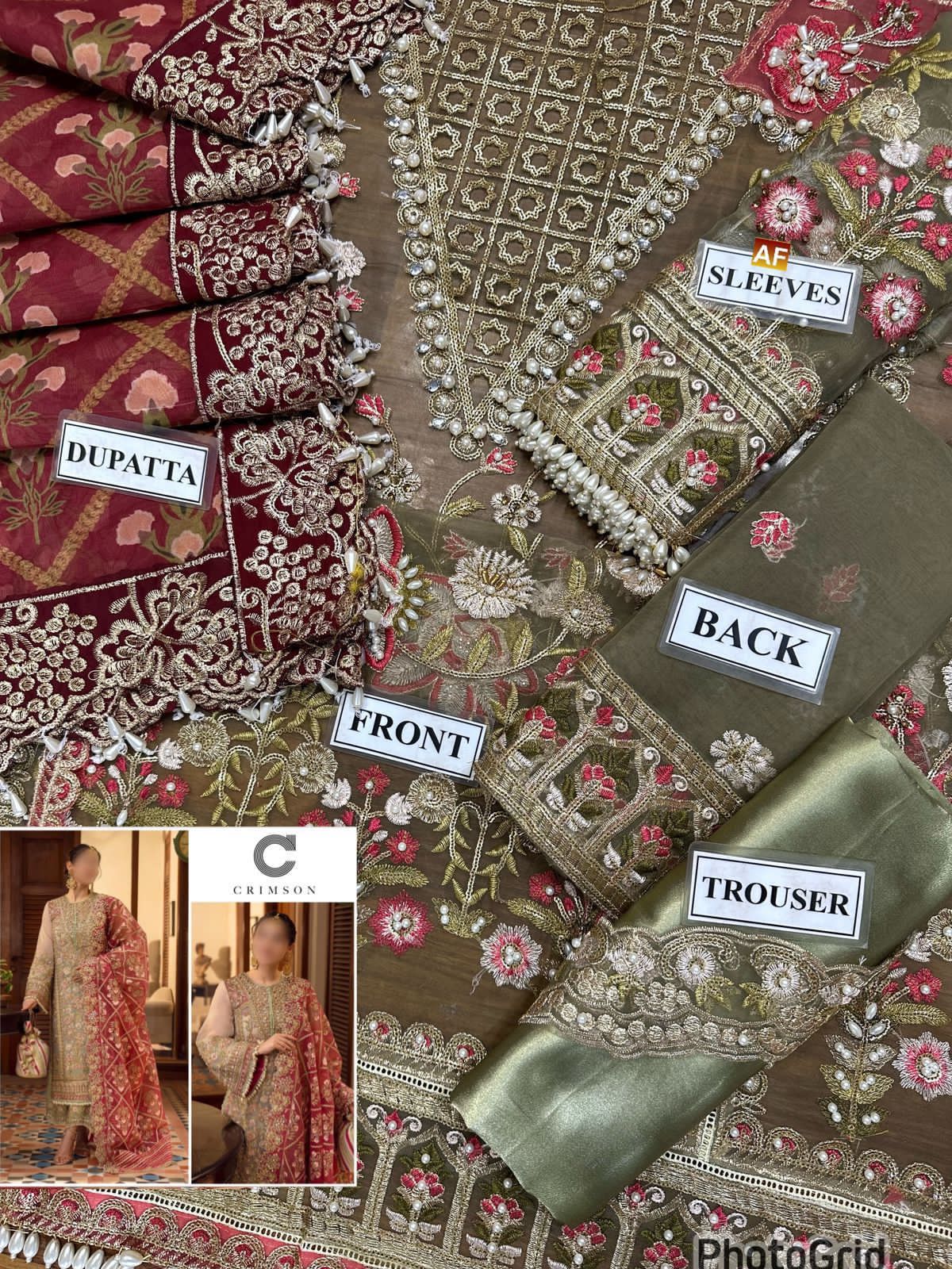 Crimson luxury heavy embroided suit CODE -BHOR01