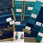 Baroque Printed lawn with embroidery patches 3pc CODE-BHL011