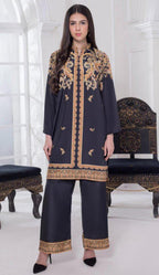 Charcoal Baroque Elegance 2‑Piece Set