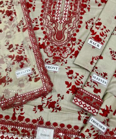 Aneela’s Premium Embroidered Lawn 3‑Piece Unstitched